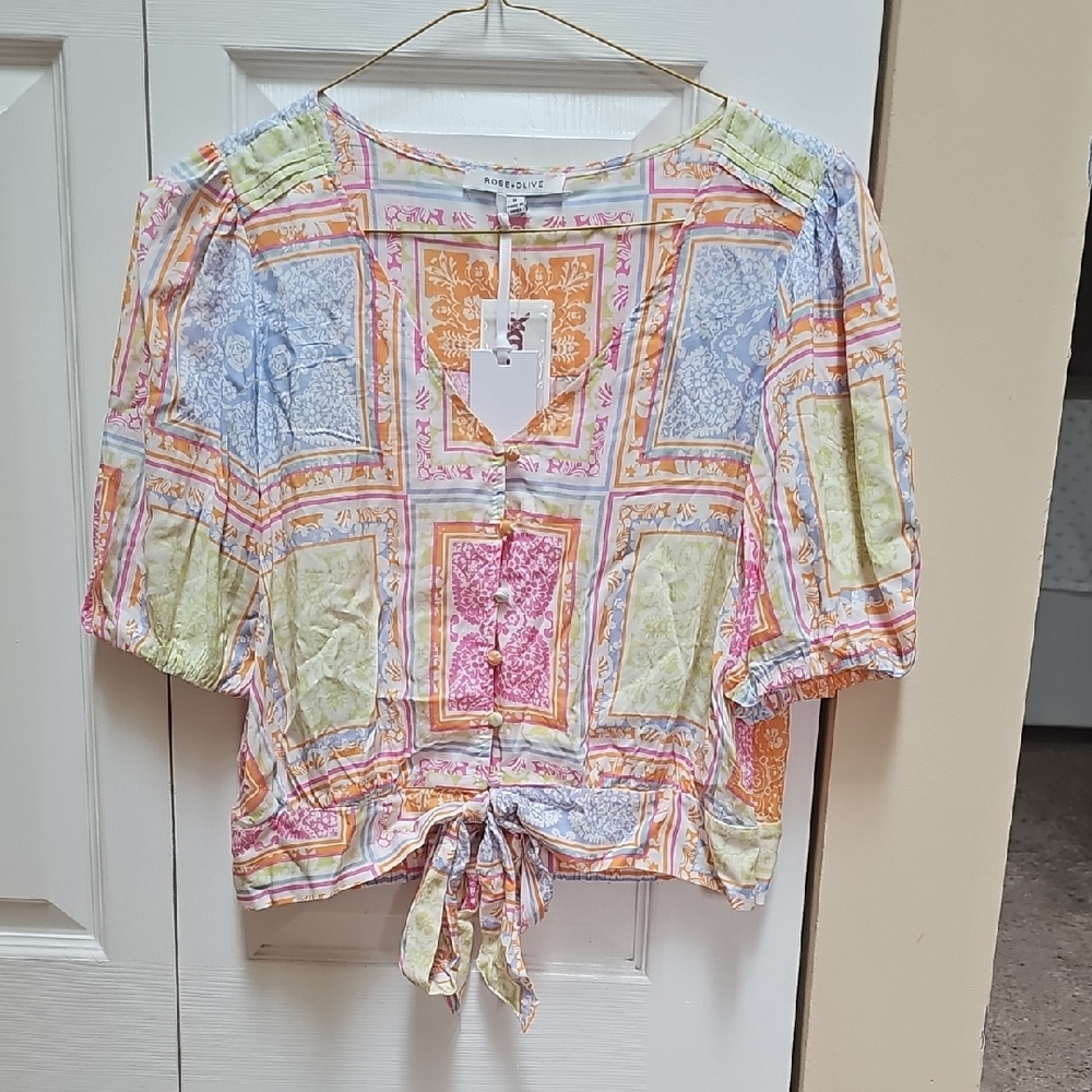 Zara Pastel Patchwork Blouse
